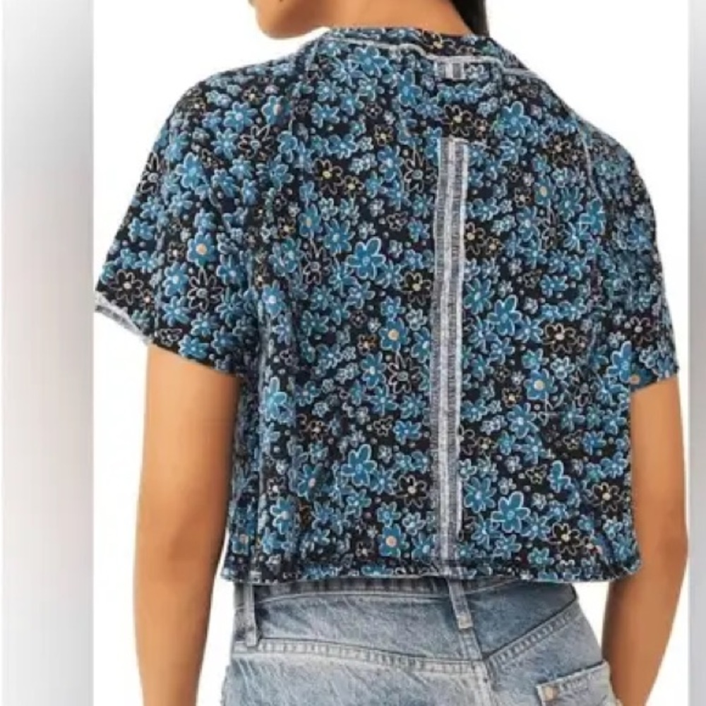 NWOT Free People Sammie Floral Print Tee in Dark Combo.  Size XS - Picture 4 of 15